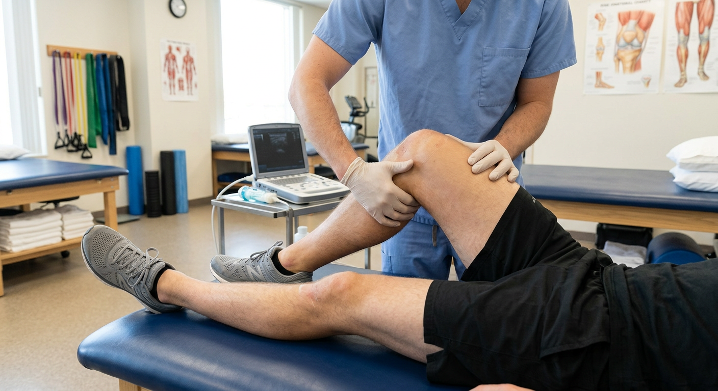 Physical therapist performing pre and post-operative knee rehabilitation at King PT in Early, TX